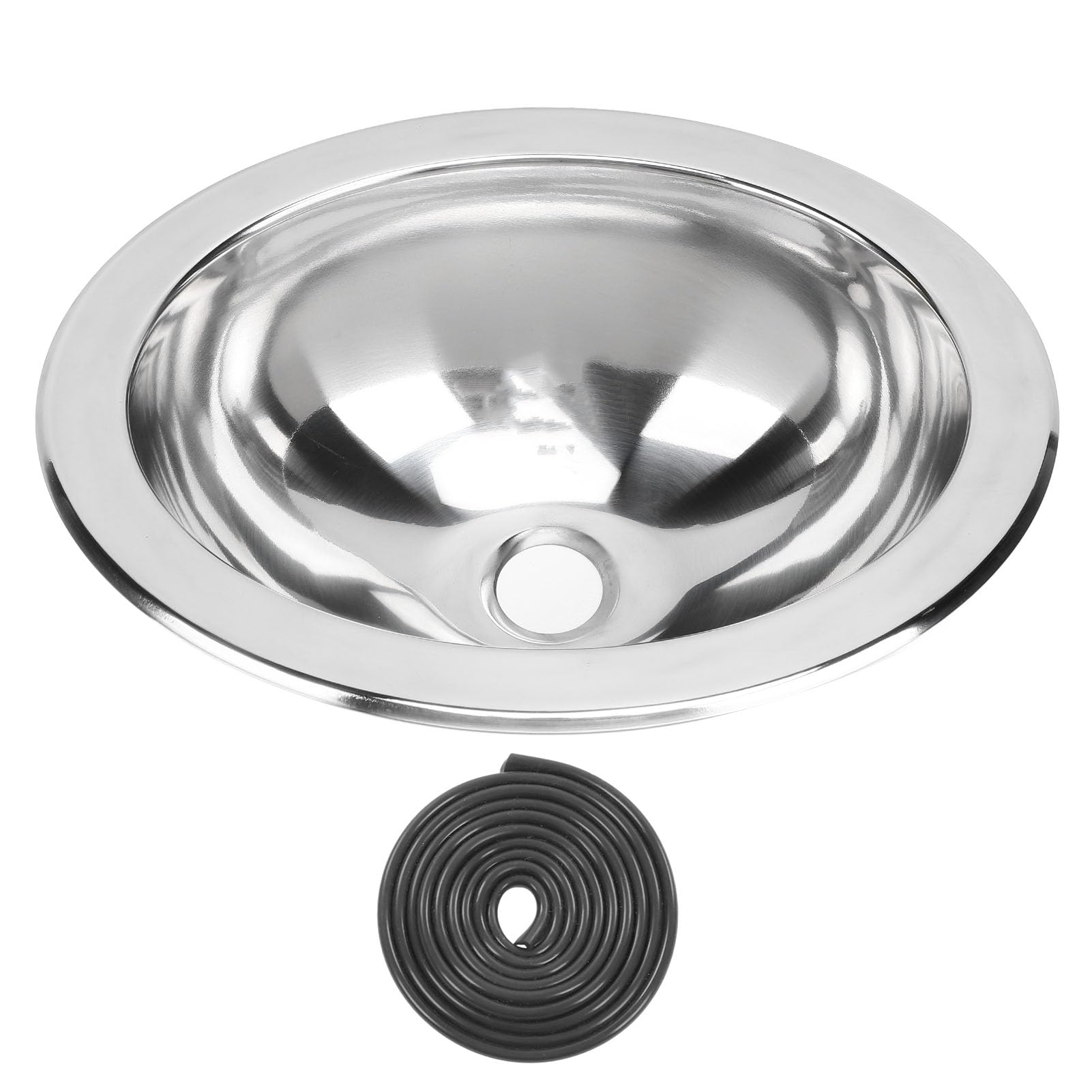 Lavello da Bar a Vasca Singola 340 X 270 X 120 Mm Lavello da Cucina in Acciaio Inossidabile Lucidato con Foro di Scarico da 40 Mm per Bagno per Roulotte Barca