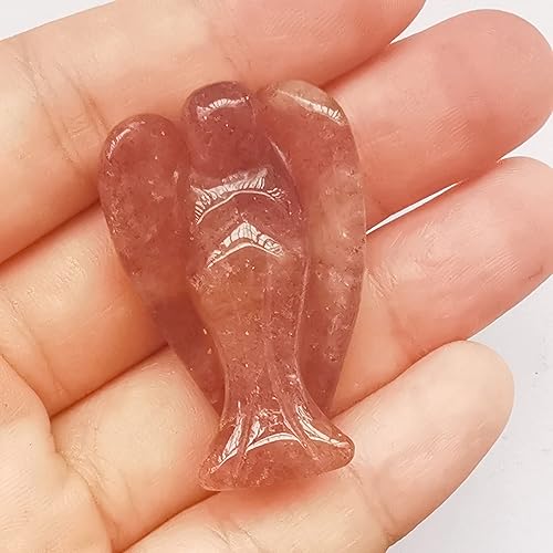 Miniatura 8 de Bacatgem Estatua de cristal curativo de jade verde natural estatua de ángel guardián bolsillo tallado de 15 pulgadas decoración de figuras de piedra