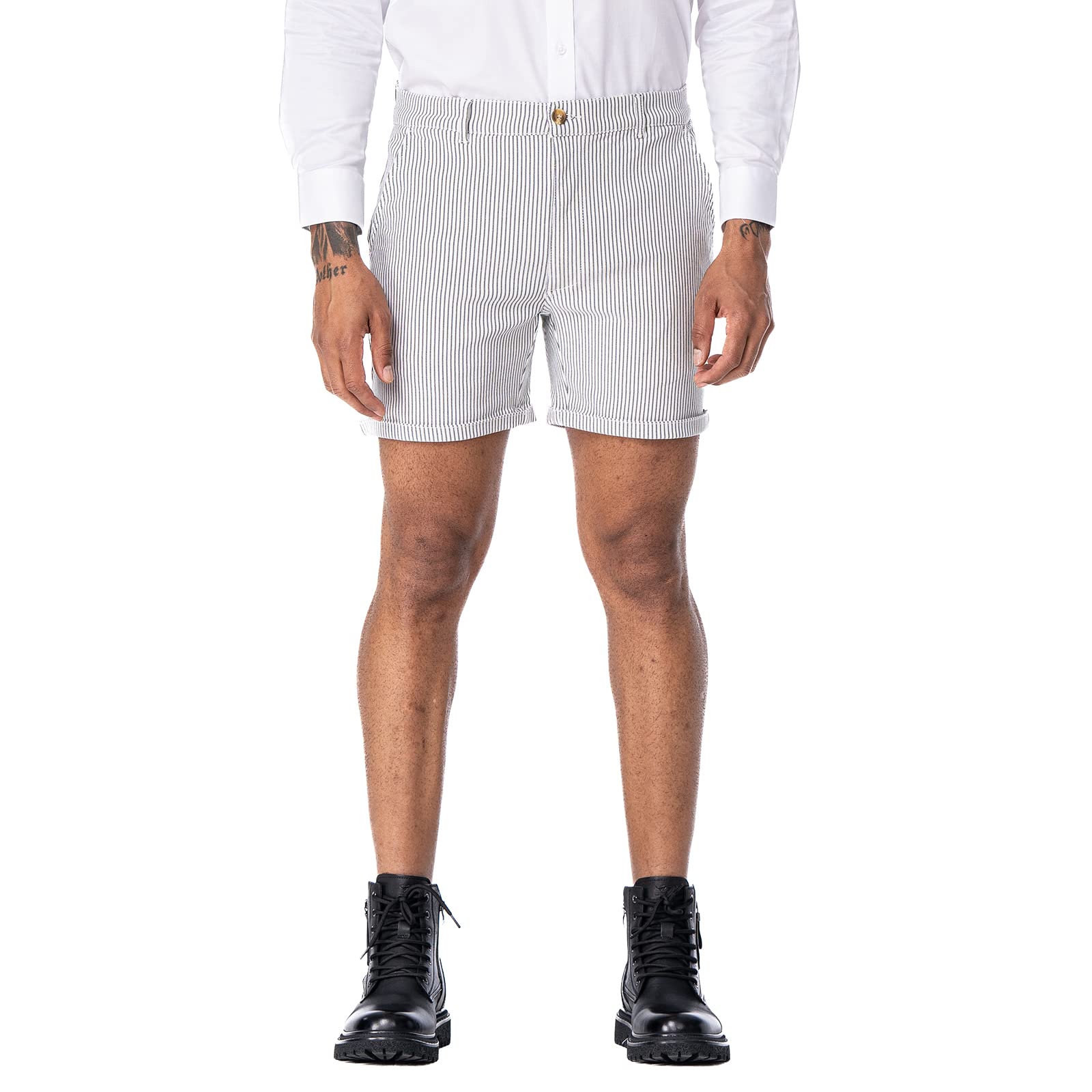 AIMPACTMens Chino Shorts Slim-fit 5.5" Flat Front Stretch Casual Short Shorts