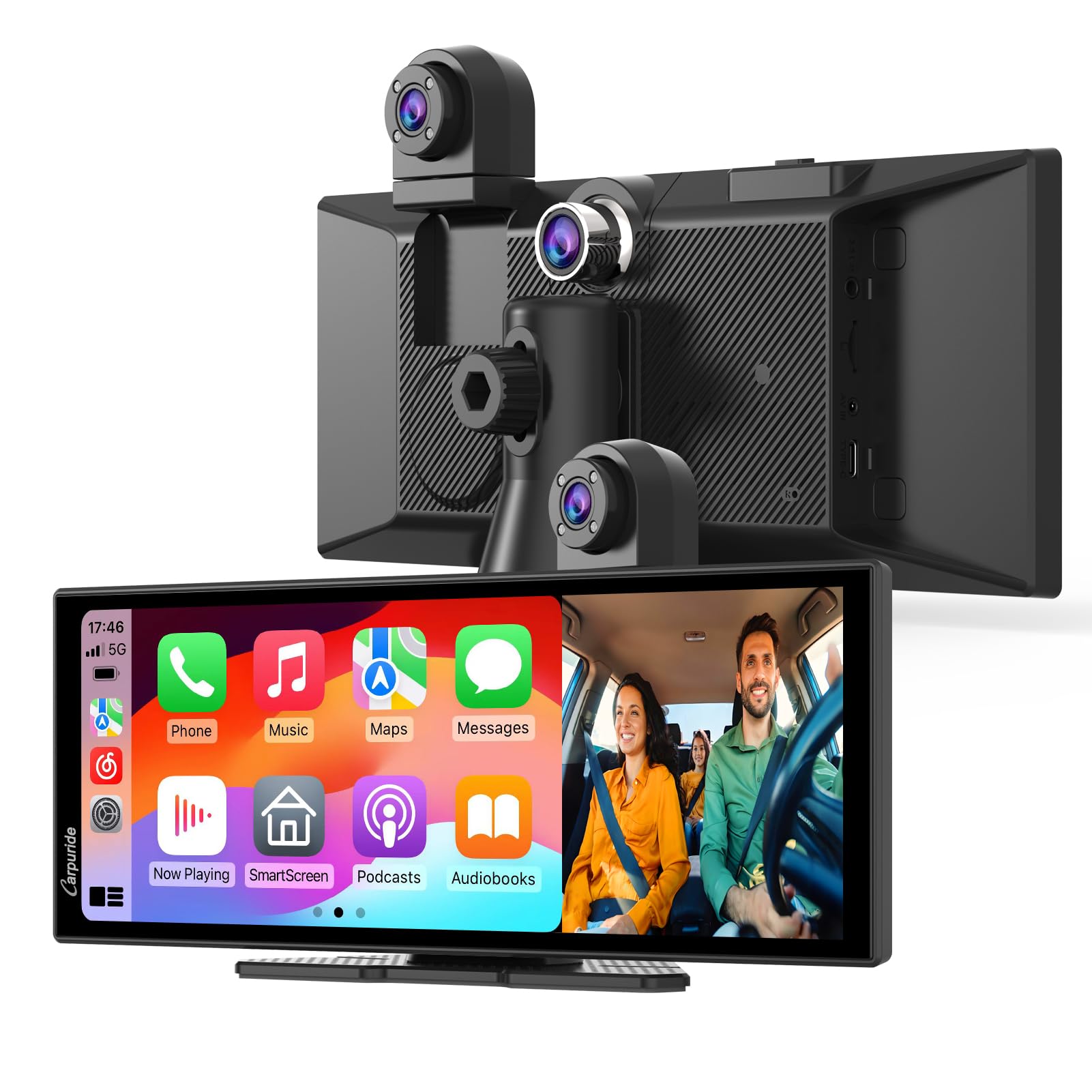 Photo 1 of CARPURIDE W125S 11.26 Inch HD Wireless Carplay & Android Auto Screen, 4K +1080P+1080P Dash Camera for Cars with 64GB Card, with Loop Recording, Bluetooth, Voice Control, GPS, FM, Super Link
