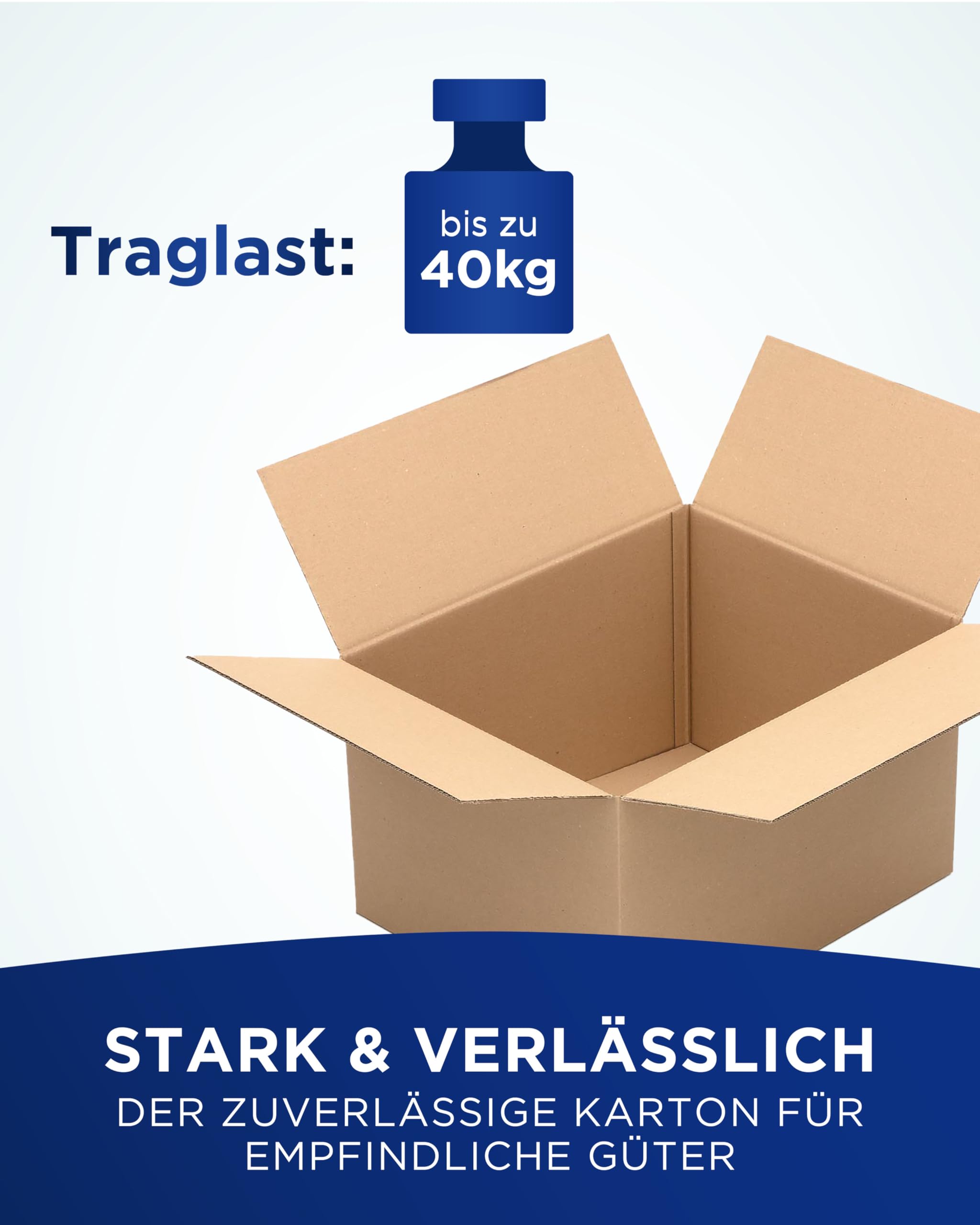 KK Verpackungen Versandkartons 500 x 400 x 300 mm Braun 2-wellig (Außenmaß 505 x 410 x 315 mm) | 30 Stück, Faltkartons Kartons für Versand als DHL Paket Hermes Paketklasse M DPD GLS Paketklasse XL