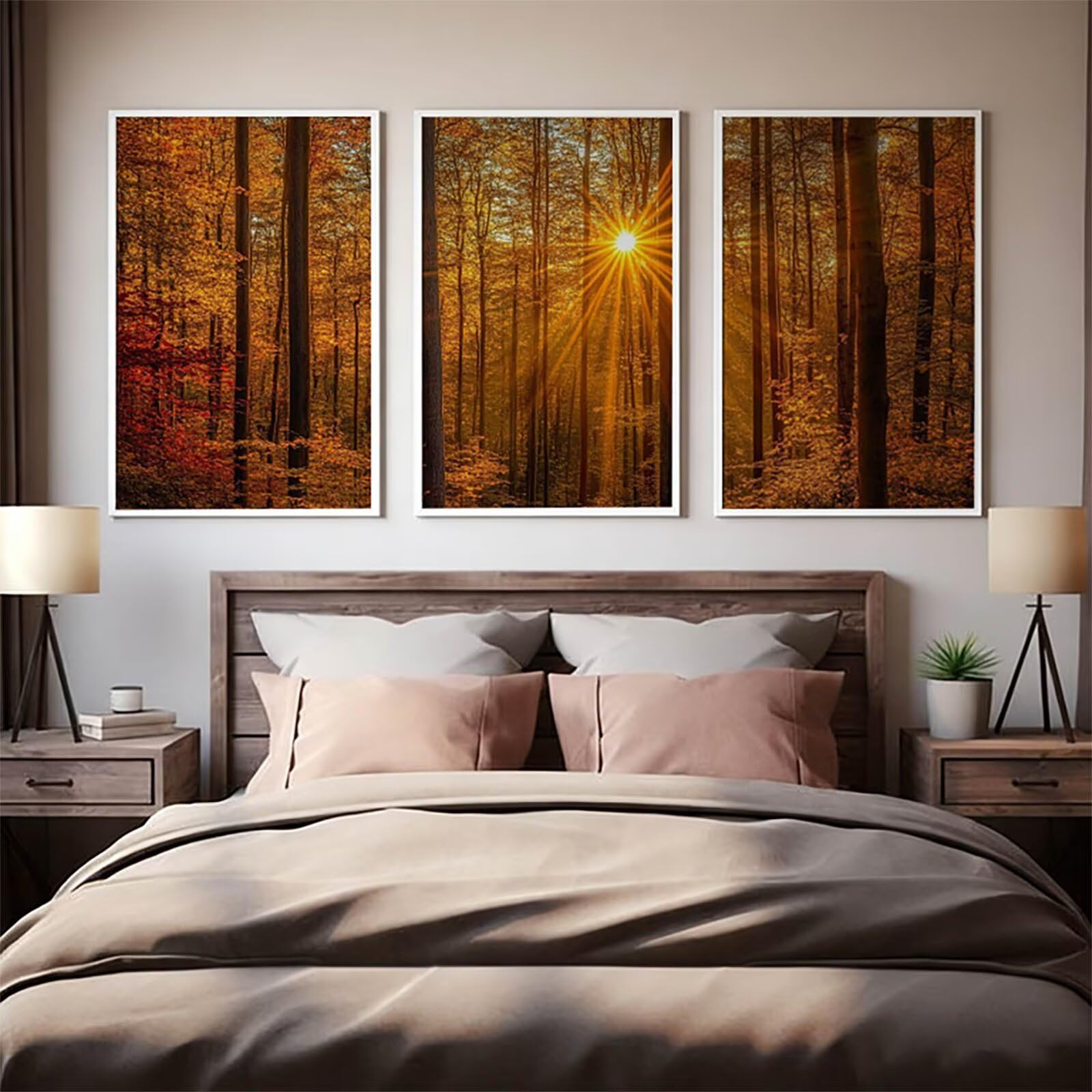 3 opakowanie diamentowy obraz zachód słońca 40 x 60 cm, kwadratowy 5D DIY las diamentowy obraz kompletny zestaw, diament kryształ górski ścieg krzyżykowy do dekoracji domu, prezenty a-2722