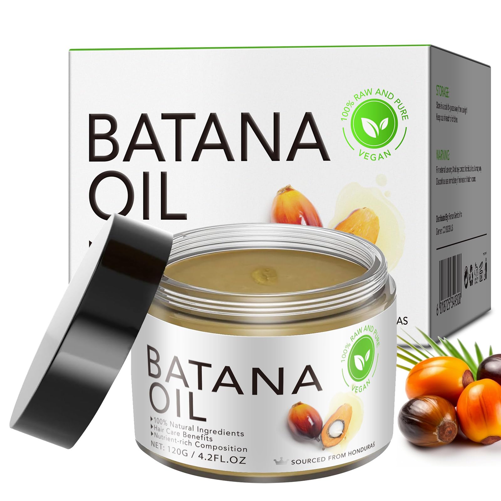 Marianp Batana Oil For Hair Growth - Raw 100% Pure Organic - Dr. Sebi Batana Oil From Honduras - For Stronger Thicker Longer Hair, Enhances Hair & Scalp Radiance, Repair Damaged Hair, Brown