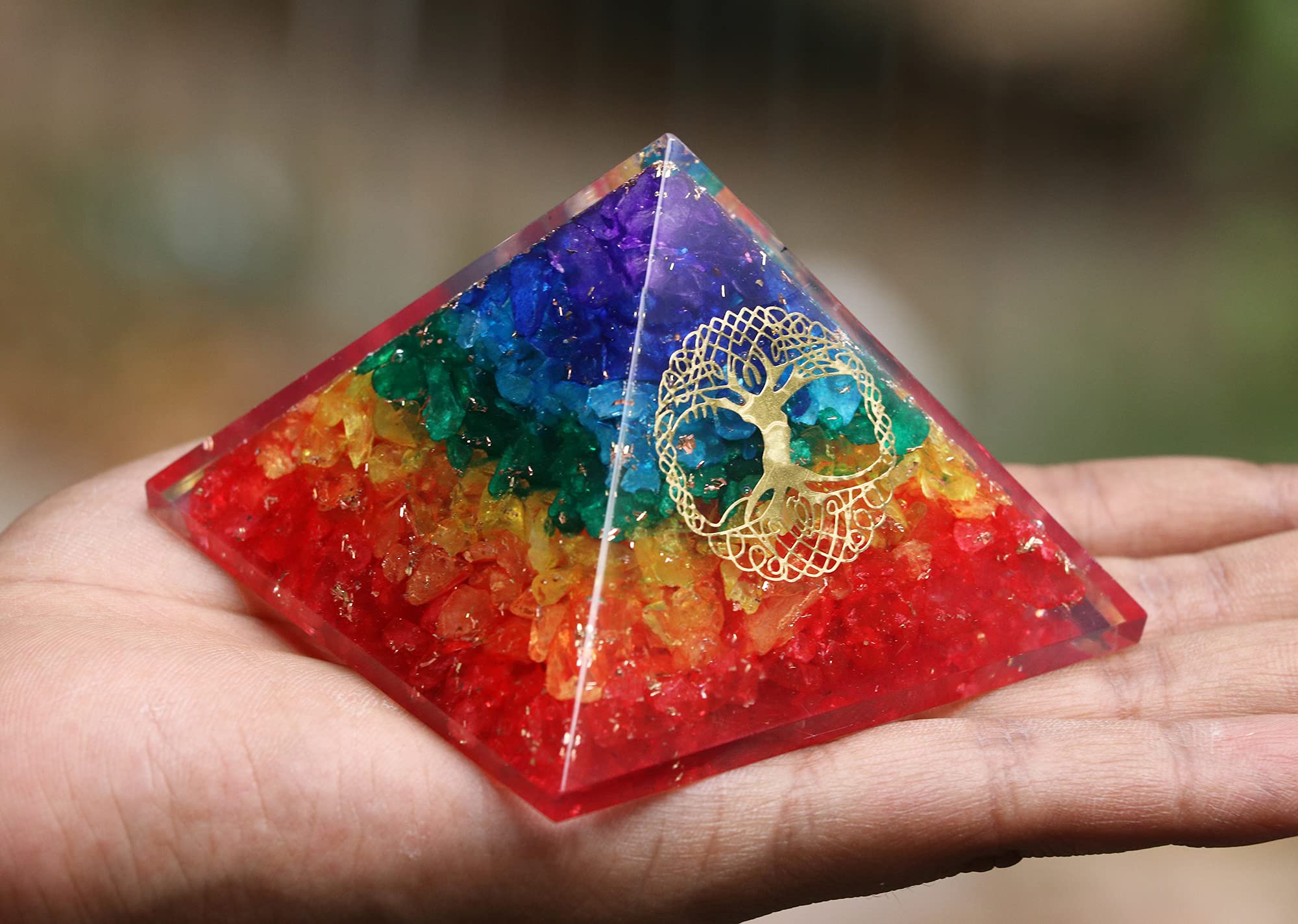 Amazon.co.jp: 55mm orgone ピラミッド 7色 オニキス 保護 クリスタル
