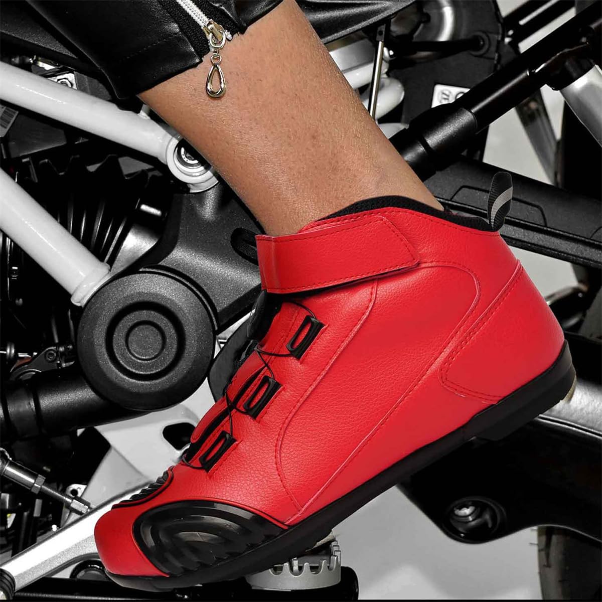 Stivali da Moto Impermeabili in Pelle per Uomo e Donna, Scarpe da Touring motociclistico per Motociclisti