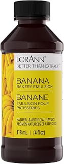 LorAnn Banana Bakery Emulsion 4oz: Gluten-Free, Keto-Friendly Superior Banana Flavor for Cakes, Cookies & Desserts