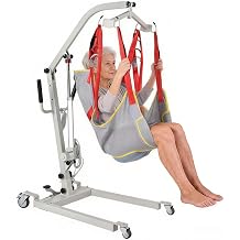 Electric Patient Lift 510 Lbs Capacity with 6-Point Toilet Sling Hoyer Lift with Adjustable Height 20-79In and Adjustable Base 23.6-40.9In & 360 Arm Silent Motor & Emergencies Stop for Elderly Care