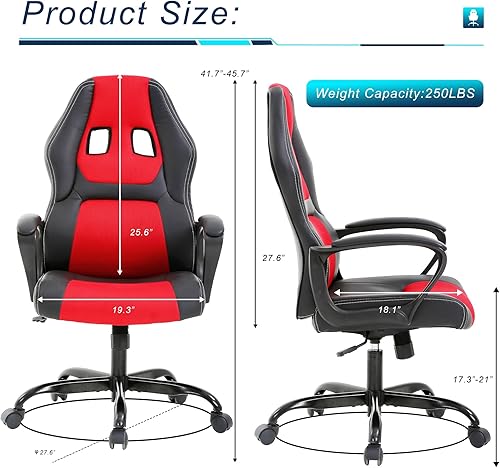 Miniatura 3 de Silla de videojuegos ergonómica, silla de oficina para computadora, silla de escritorio de cuero, silla de carreras, cómoda silla de masaje, silla