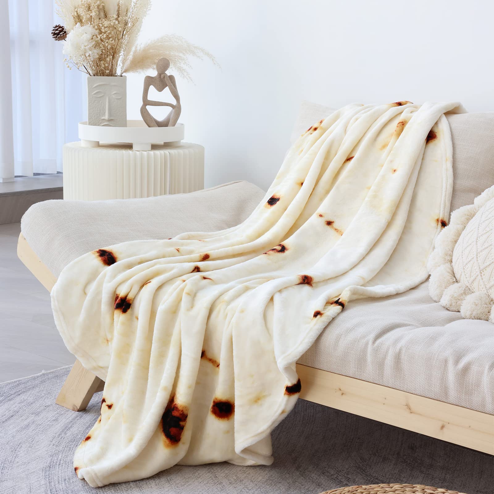 CLFDC Burrito Coperta,Coperta Tortilla di Burrito Rotonda in Morbida Flanella di Alta qualità,Perfetta per Coperte da Campeggio,per Bambini E per Adulti (Marrone Chiaro,71 inch