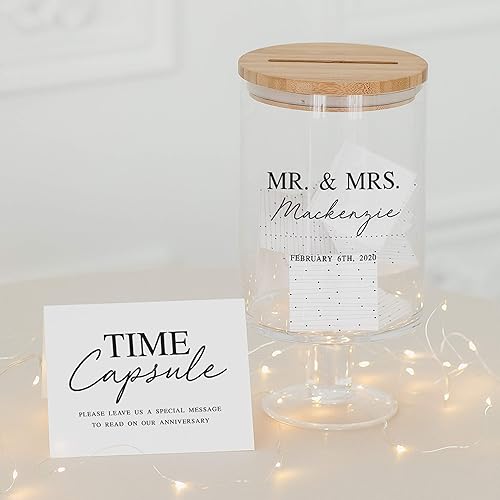 Miniatura 5 de WEDDINGSTAR Tarro de cristal personalizado para libros de invitados de boda - Mr. & Mrs.