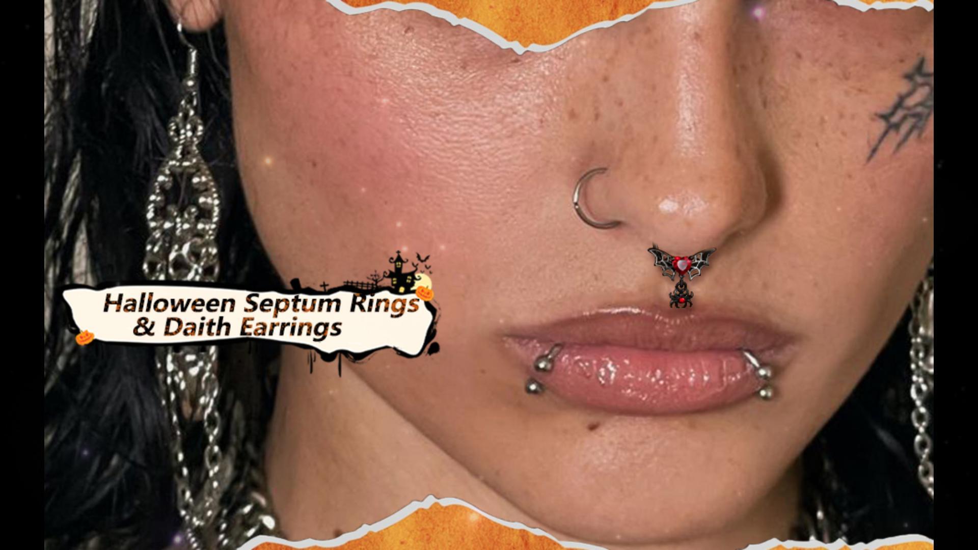 Amazon.com: Agrewd Halloween Septum Rings 16G Black Septum Jewelry