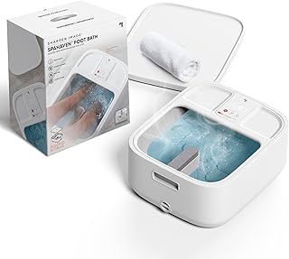 Spahaven Foot Bath - Heat, Bubble Jets, Massage Rollers, Pumice Stone Foot Scrubber, Foot Soaking Tub, Feet Pedicure Tools, Callus Remover, Aesthetic Room Decor, Womens Pain Relief Gift