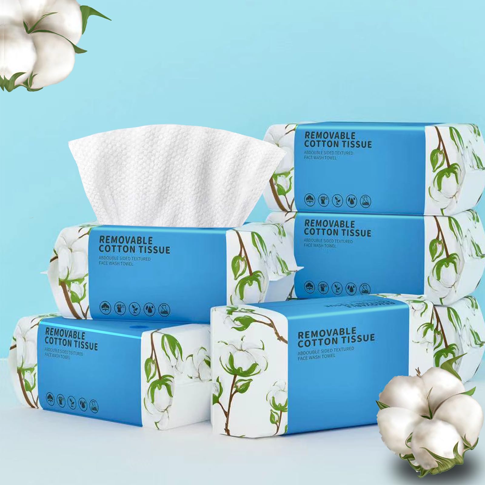 Toalla facial desechable, 600 unidades, toallas faciales de algodón suave para la piel, toallitas secas, toallas faciales de algodón, paños de lavado gruesos, toallas faciales desechables para