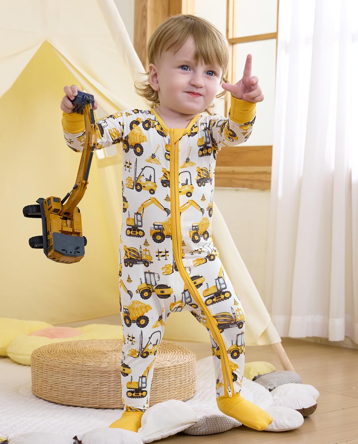 Bamboo Viscose Baby Convertible Footie Pajama, Zipper Pajamas for Baby Boys & Girls, Sleep & Play Footed - Image 2