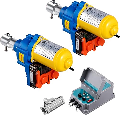 VEVOR Kit de motor enrollable para invernadero, 100 W CC 24 V 3.2 RPM, kit de marco de invernadero eléctrico de aleación de aluminio impermeable,