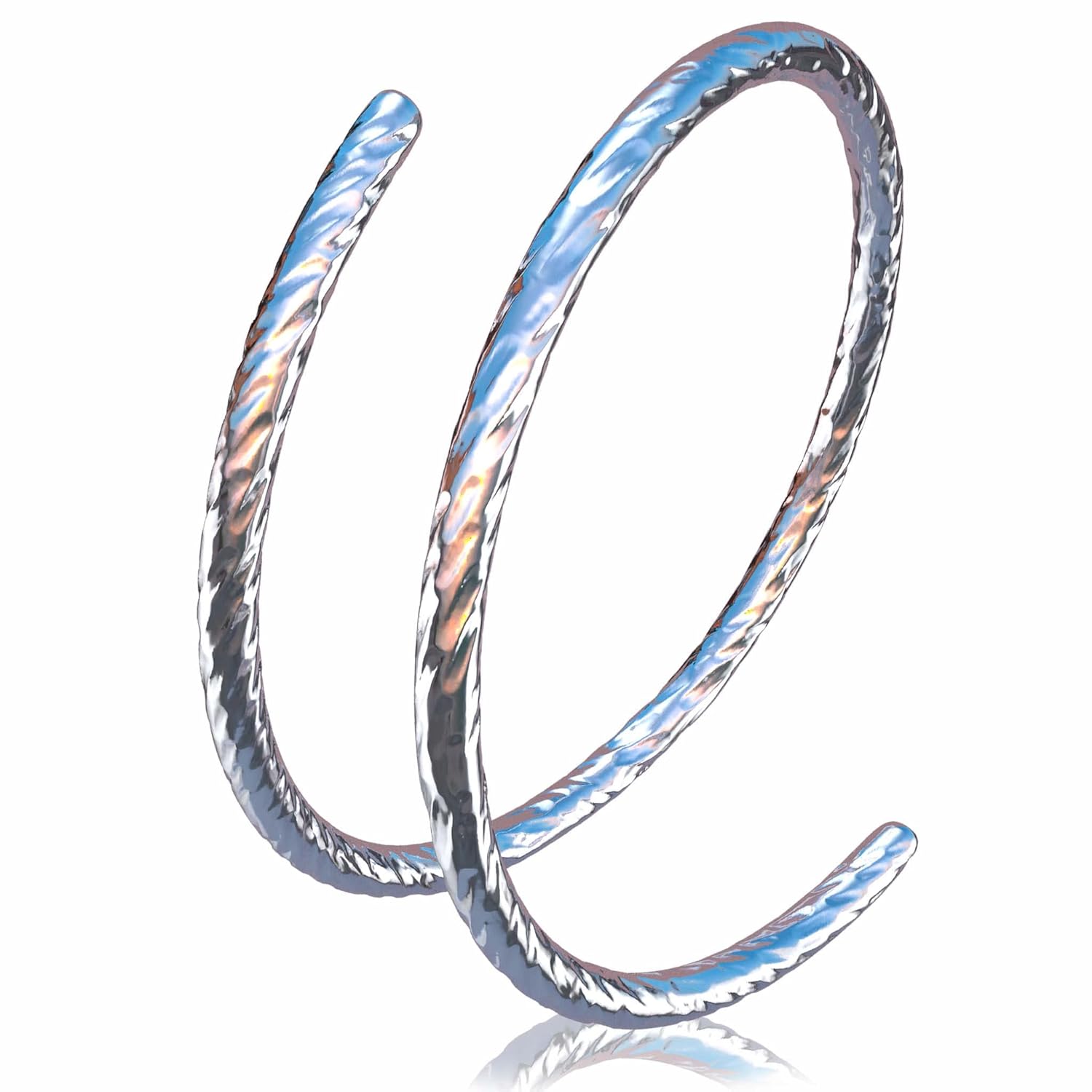 Tiny Silver Double Hoop Nose Ring Cut Wire Silver Spiral Nose Ring 20