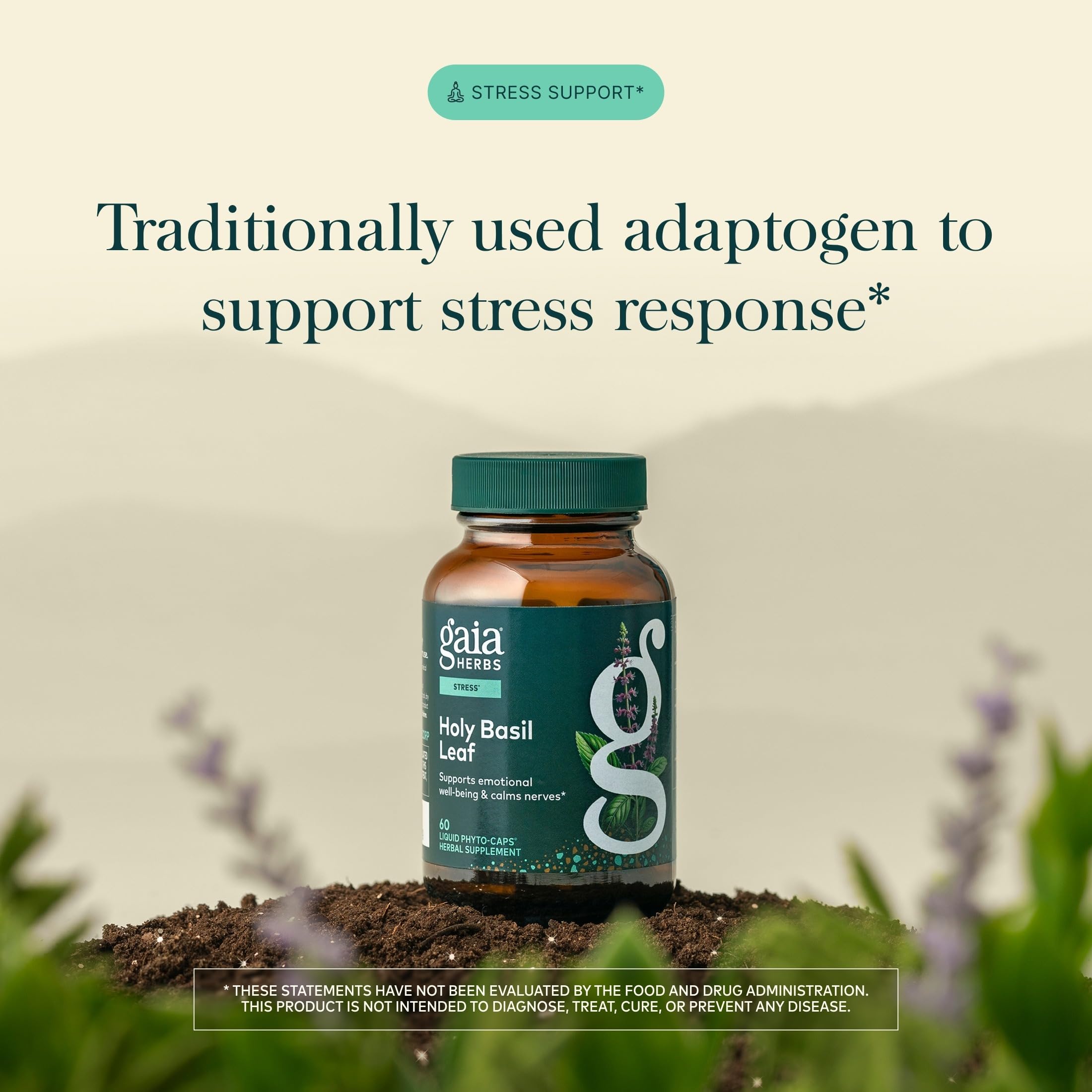 Gaia Herbs Holy Basil Leaf, 60 Vegan Capsules, 30 Servings — Amazon image 3