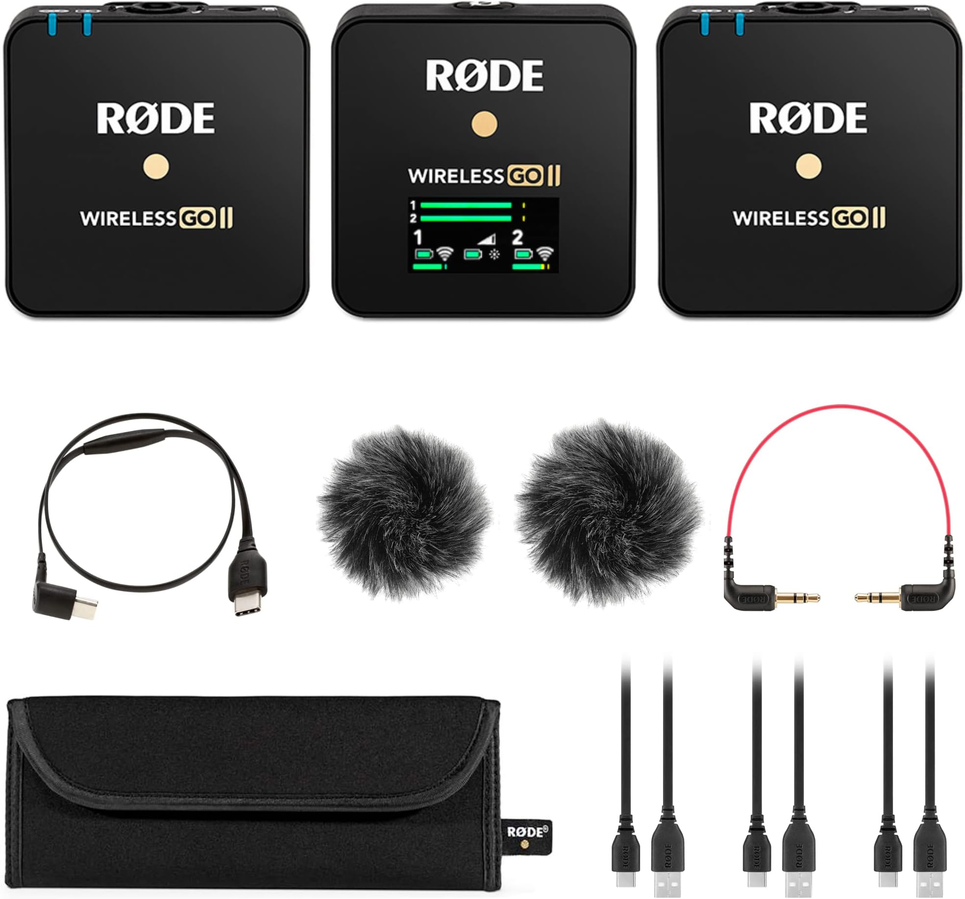 Rode Wireless GO 2 Dual Compact Digital Wireless Microphone System with Rode SC16 USB-C to USB-C Cable