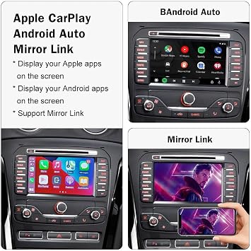 CARabc Wireless Carplay & Android Auto for Ford 2013-2015 Year with Sync2 System, Support Mirrorlink, Navigation, Siri, Camera, USB, CarPlay Retrofit Kit Decoder (Yellow)