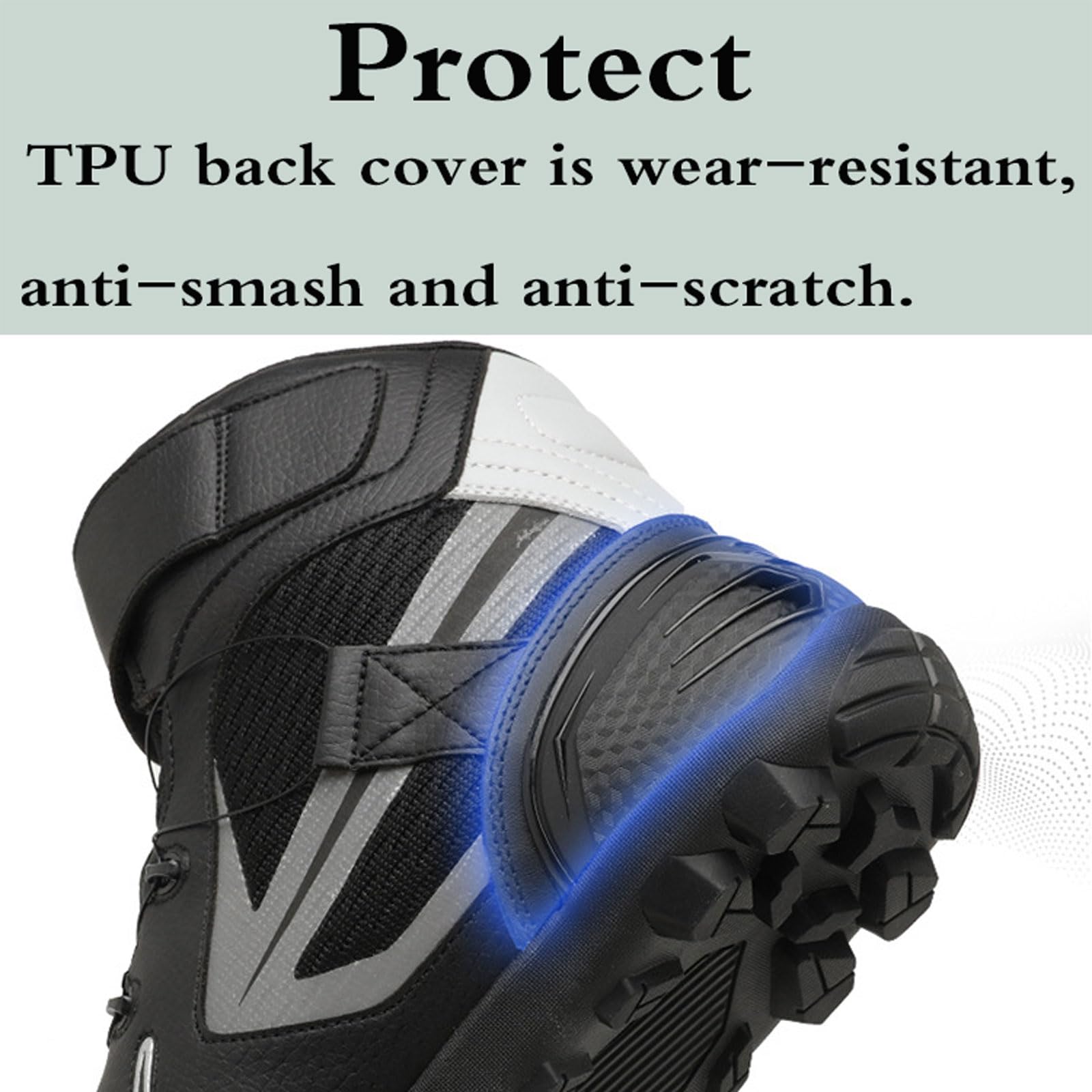 Scarpe da Moto per Uomo,Stivali da Moto retrò,Stivali Moto Traspiranti Uomo,Scarpe da Motociclista per Uomo,Traspiranti,Supporto per la Caviglia,per Motocross off Road ​Bicicletta