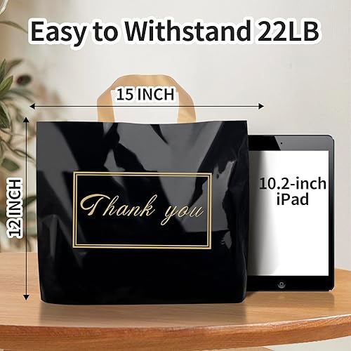 Miniatura 8 de Bolsas de agradecimiento, bolsas de plástico para compras de pequeñas empresas, bolsas de regalo extra gruesas a granel con asas para clientes