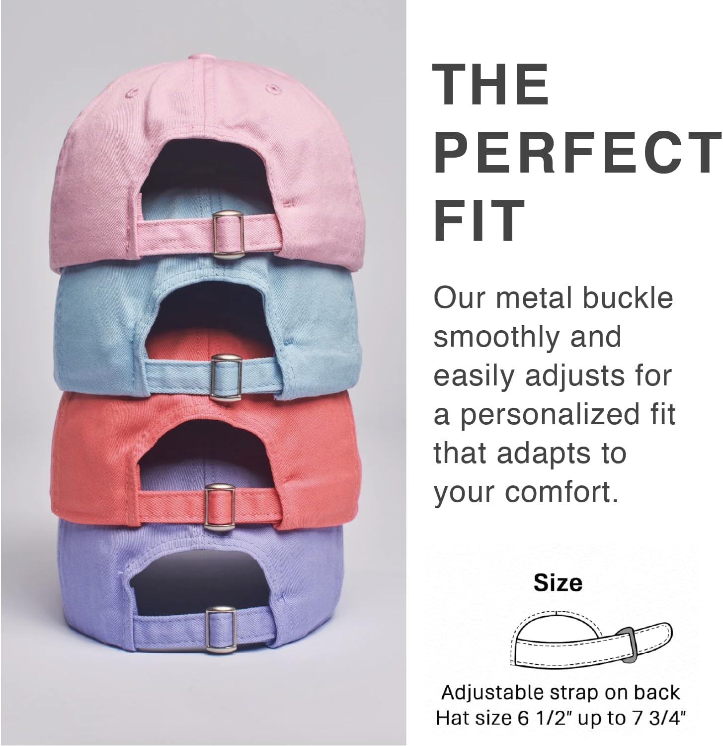 Classic Dad Hat Cotton, Low-Profile Plain Baseball Cap, Adjustable, Breathable and Packable - Image 6