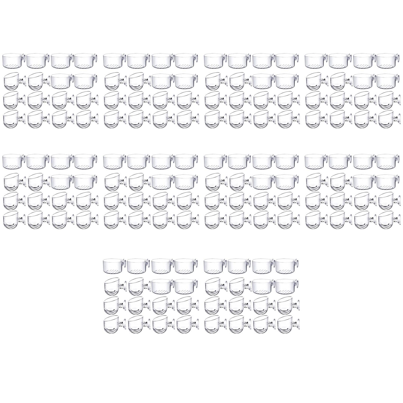 Jnchdghwa 160PCS Aquatic Plant Cups, Transparent Acrylic Aquatic Plant Pot with Suction, Aquarium Decoration 2 Shapes