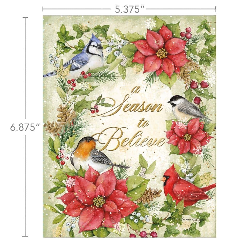 Lang Weihnachtskarten Season To Believe von Susan Winget, 18 Karten mit 19 passenden Umschlägen, Leinengeprägtes Papier, herzerwärmende Grafik (1004901)