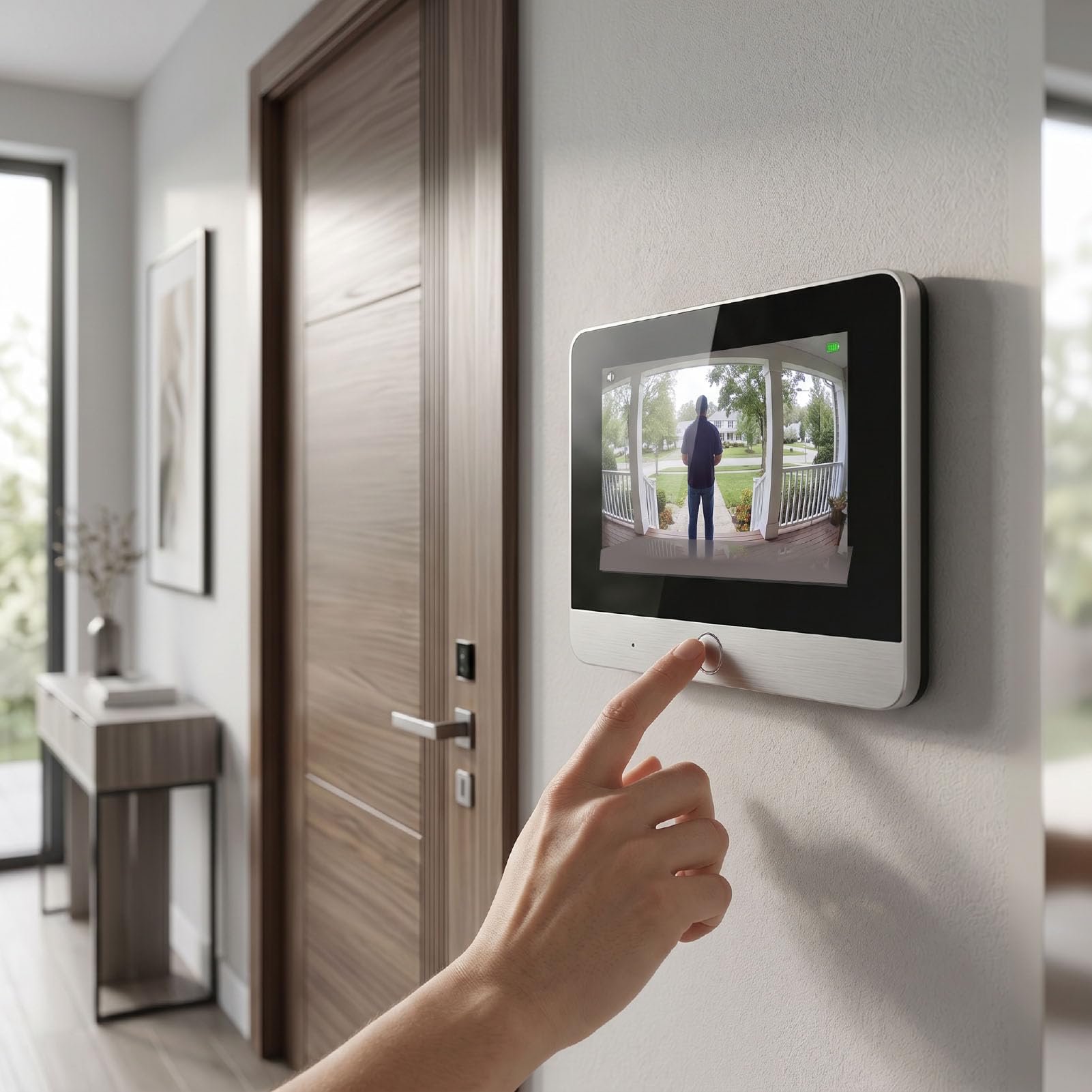 Eujgoov Videocitofono Smart WiFi 3MP, Schermo LCD 5 Pollici, 160° Grandangolo, Visione Notturna a Infrarossi, Rilevamento PIR, Batteria Ricaricabile 10000mAh, per Esterno