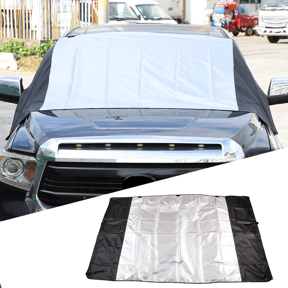 CHEAYAR Copertura neve parabrezza compatibile con Toyota Tundra 2015-2021, impermeabile/antivento/polvere/protezione solare/copertura parabrezza auto inverno estate (modelli 2015-2021)