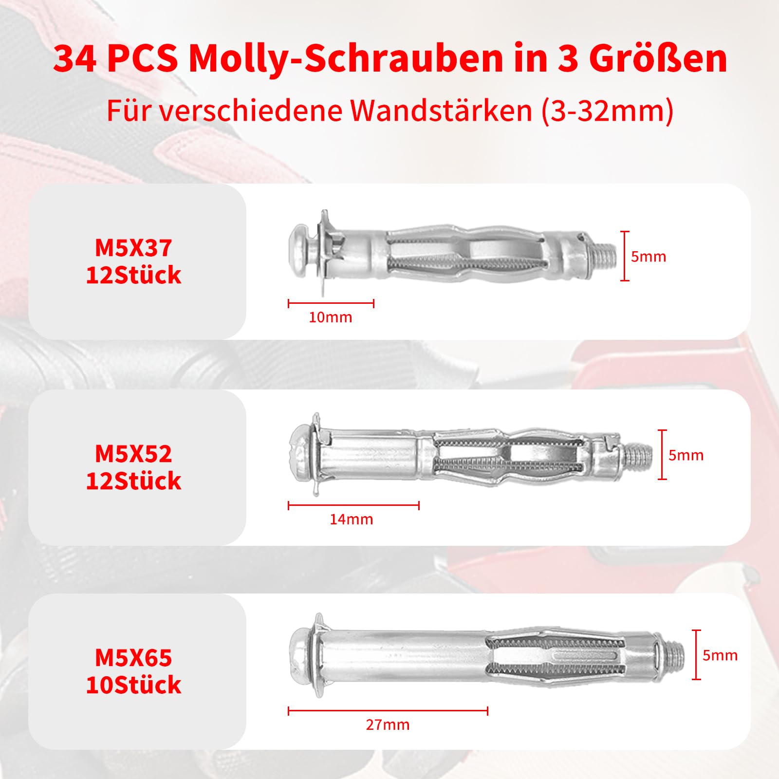 Sencys zelfrijdende stalen hollewandplug - 8x32 mm - 20 stuks