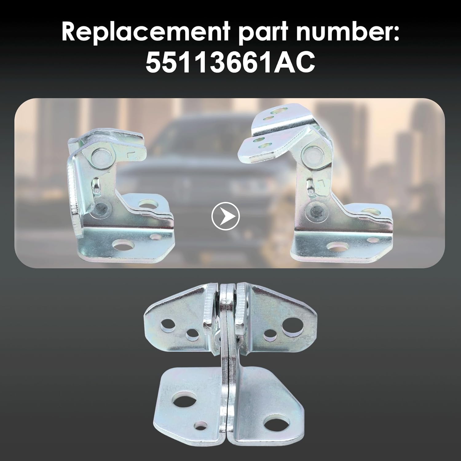 55113661AC Driver Side Upper Door Hinge Front Left,Compatible with 2013-2023 Dodge Charger Durango,Chrysler 300,Jeep Grand Cherokee