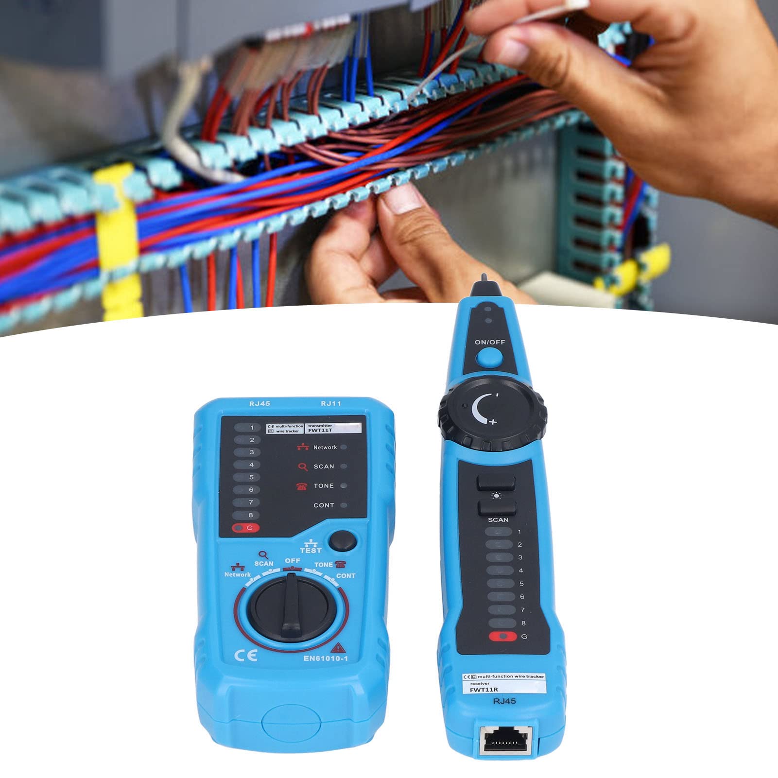 Tester per Cavi di Rete RJ45 Fwt11, Individua Rapidamente Punti di Interruzione, Verifica Funzioni di Continuità, Verifica Lo Stato di Funzionamento di Cavi Telefonici, Multifunzione per Tracciare