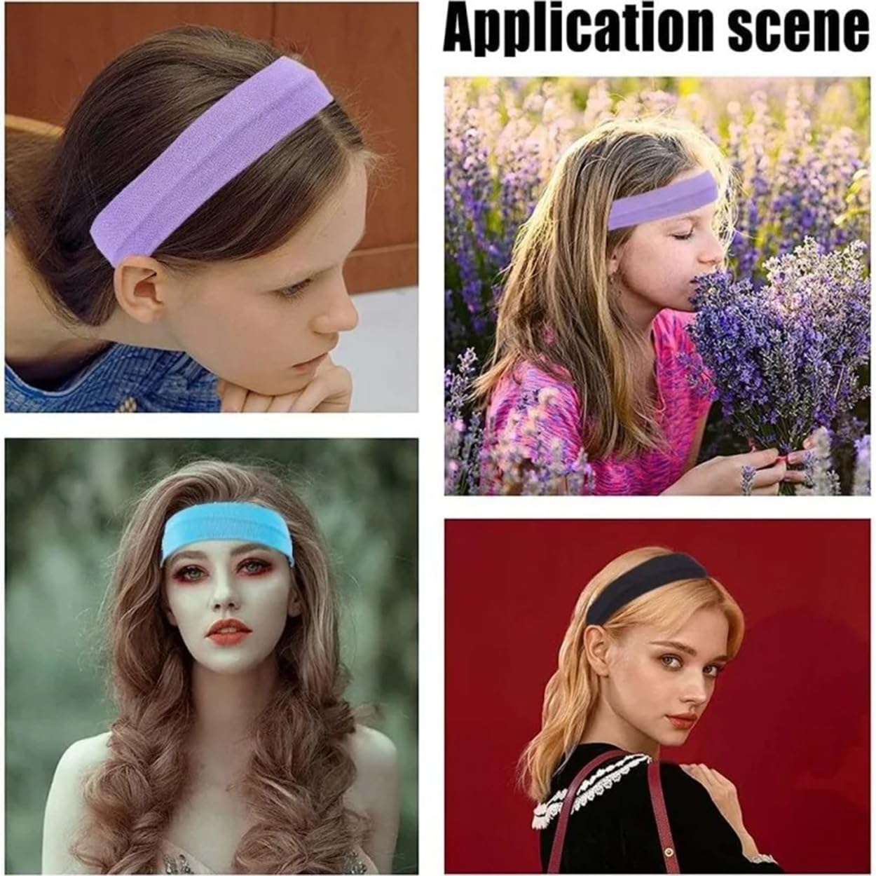 Headbands Sports Hair Bands Cotton Cloth Hair Warp Sweatbands Elastic Non-Slip for Sports Yoga Running Daily Workout for Women Girls 10pcs