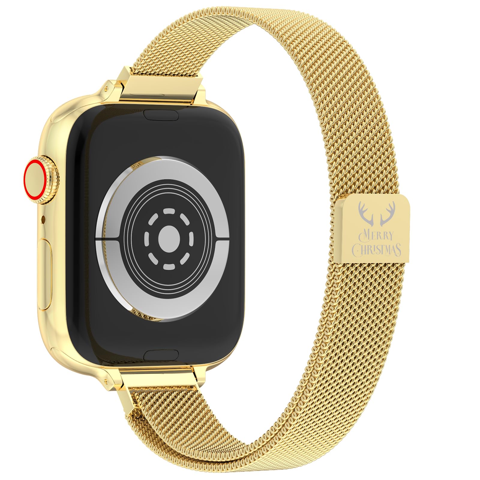 MARGE PLUS Slim Milanese Loop Compatible with Apple Watch Band for women 41mm 40mm 38mm 42mm 46mm 45mm 44mm, Stainless Steel Magnetic Mesh Strap work on iWatch Series 11 10 9 8 7 6 5 4 3 & SE 3 2 1