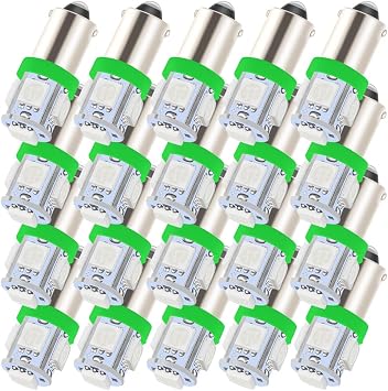 BA9S 53 57 1895 H6w T4W 64111 LED Bulb Green 5SMD Map Dome Light 20pcs