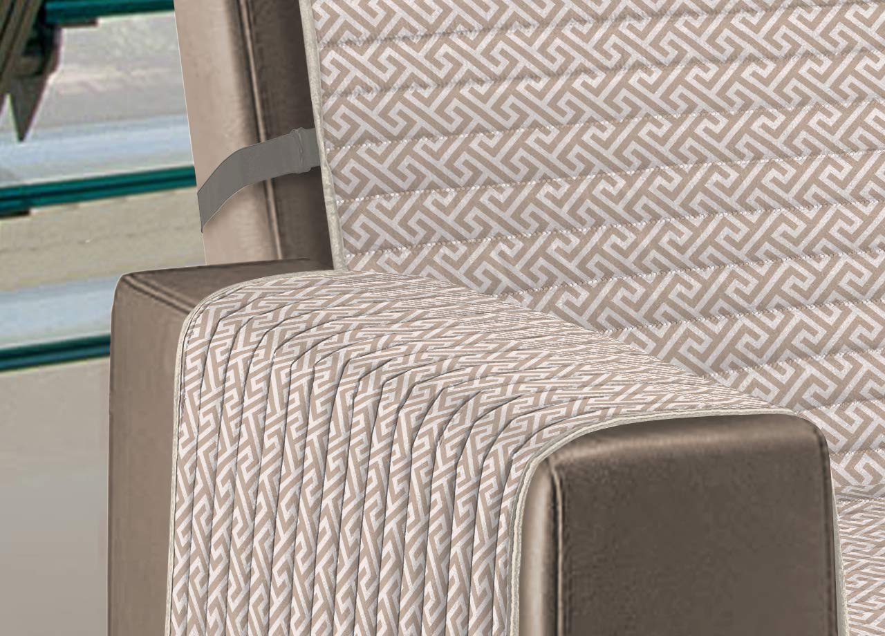 BIANCHERIAWEB Sofa z Półwysepem Model Olympus, Pikowana Ręcznik Sofa Ochronna Wodoodporna i Przeciwdeszczowa, Sofa z Półwyspem 240 cm, Beżowy Kolor