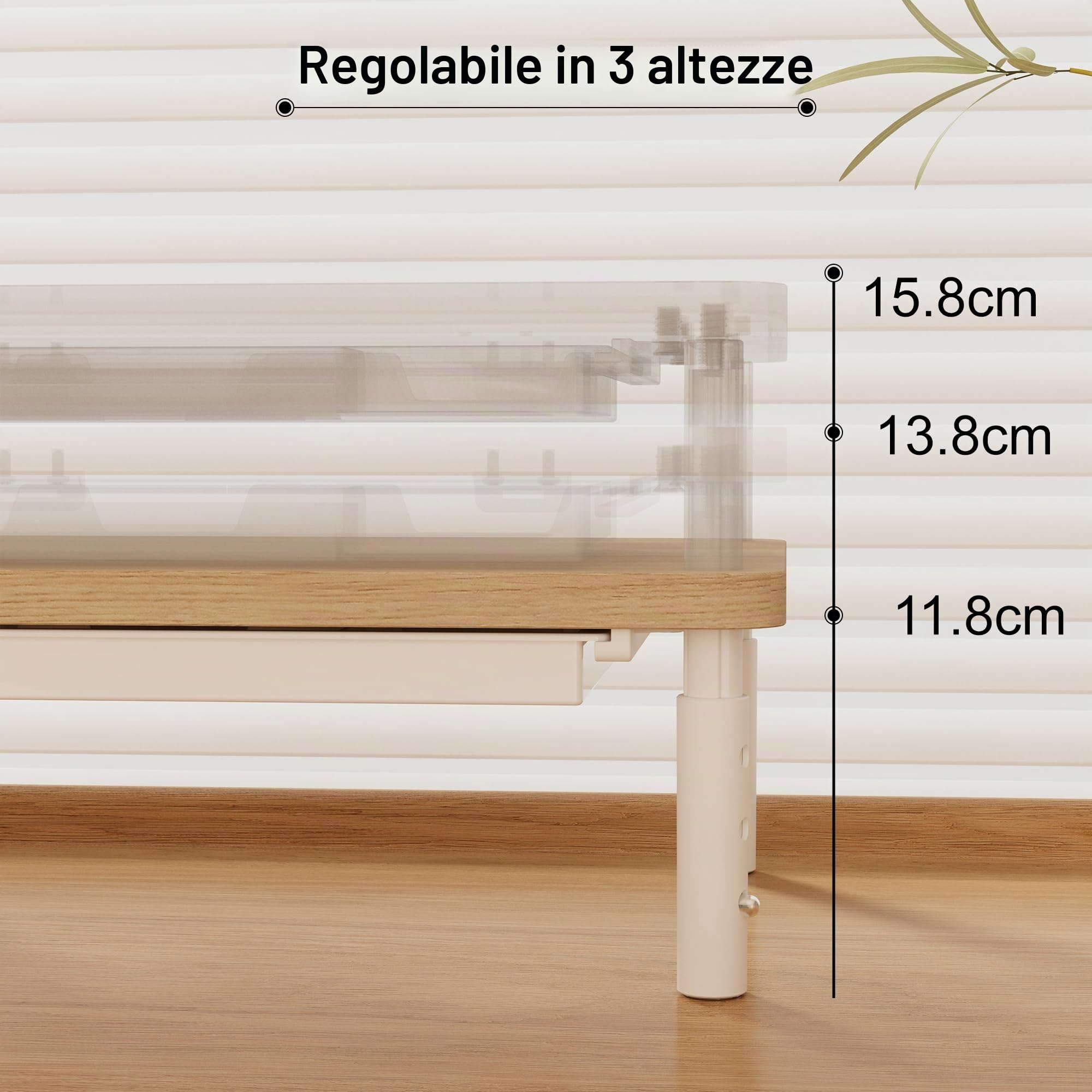 ETHU Supporto per Monitor con 3 Altezze Regolabili Carico Fino a 20KG，con cassetto portaoggetti, organizer da scrivania per ufficio e casa, supporto ergonomico per stampante computer, laptop PC iMac