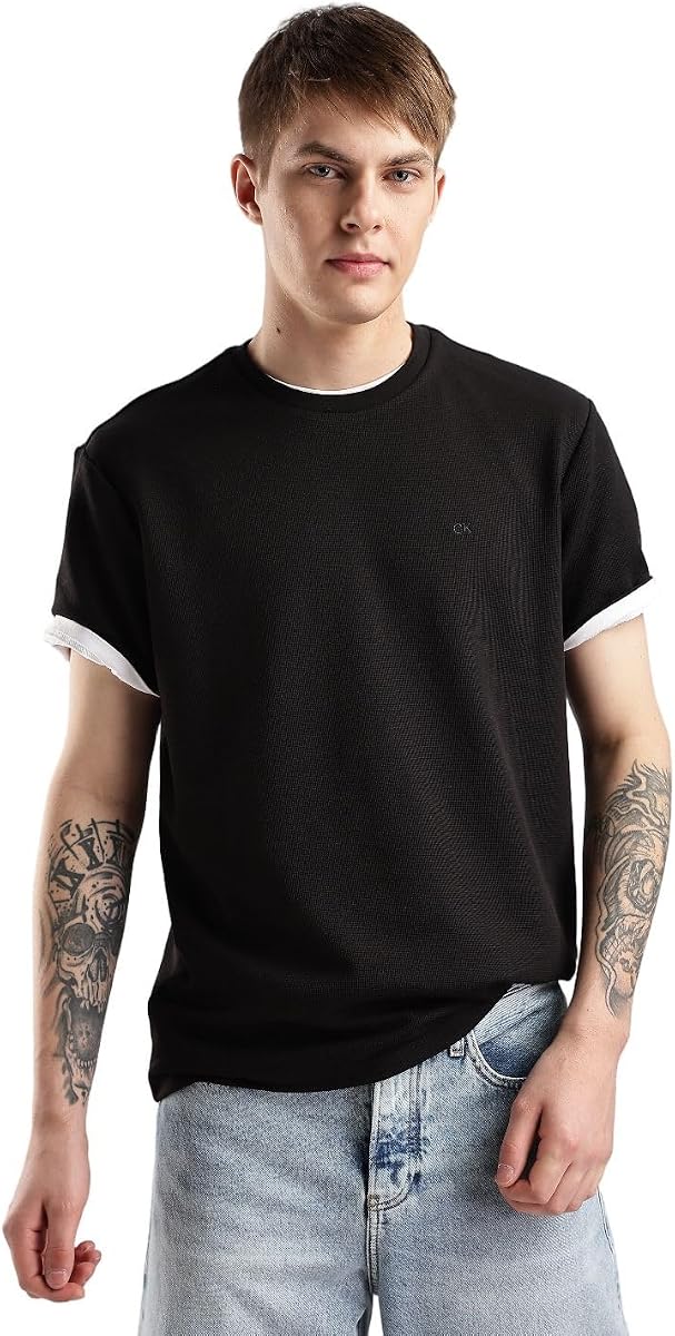 Calvin Klein Men's Micro Waffle Short Sleeve T-Shirt