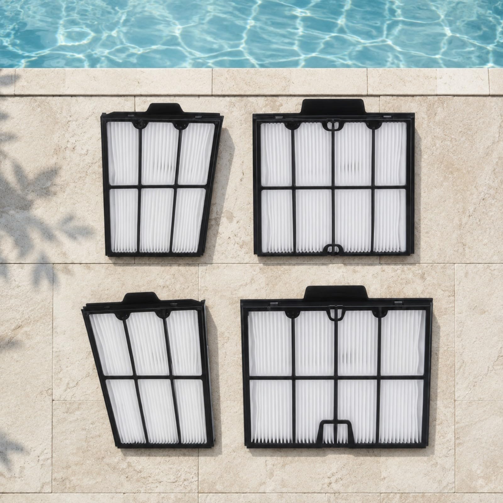 4 Piezas Panel Filtro Compatible con Limpiafondos Alta Eficiencia Filtro Plisado con Asa Integrada Reutilizable