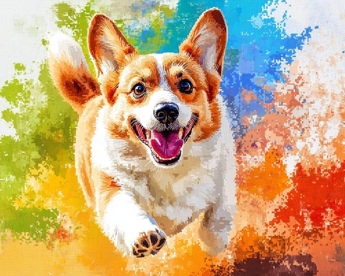 AxiangziK Cross Stitch Stamped Kits 12x16 inch,Corgi Embroidery Crafts Needlepoint Kit,Beginners Starter Kits,DIY Handmade Gifts 11CT 3 Strands