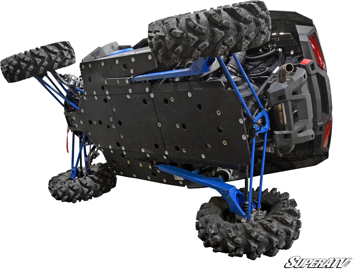 SuperATV ARMW Heavy-Duty Skid Plate for Polaris Models - (see Fitment) - Ultra-Durable UHMW Full Undercarriage Protection, Easy Installation,