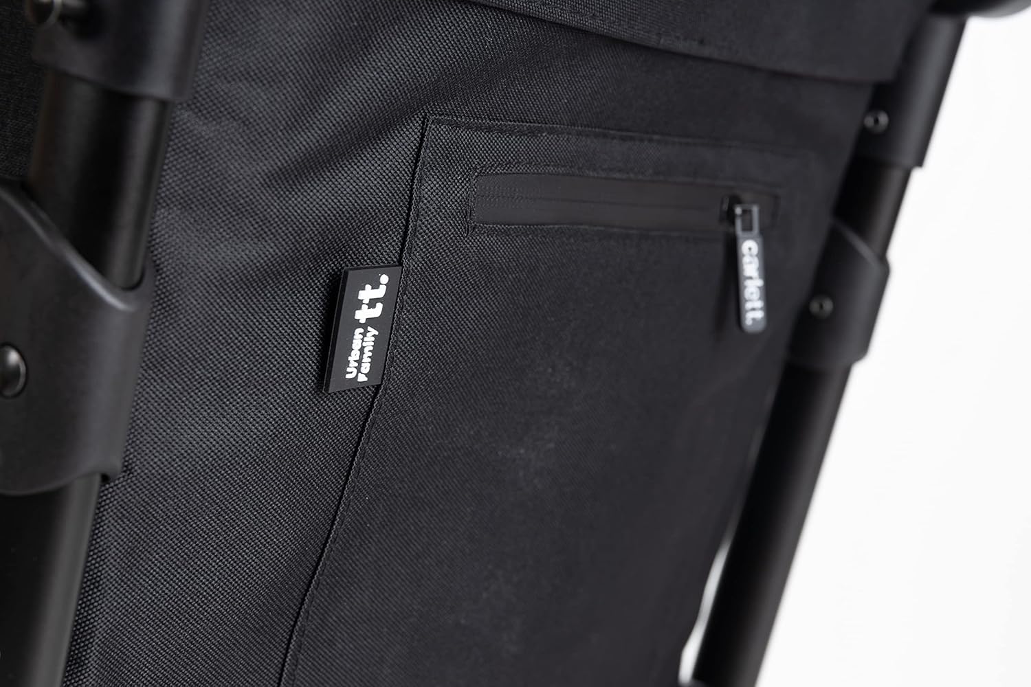 Carlett Faltbarer Einkaufstrolley mit 4 Rädern, erweiterbarer Tasche 62 L, 12‑L‑Thermofach, höhenverstellbarem Griff, Sicherheitsbremse und 360°-drehbaren Rädern – Urban Family, Schwarz