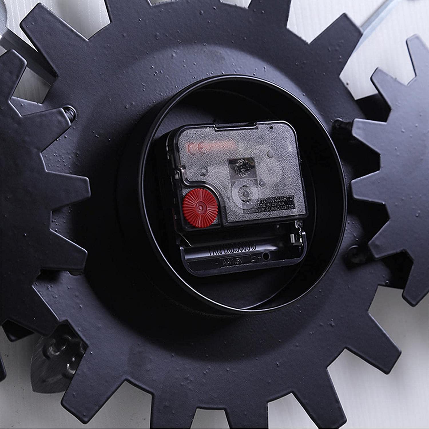 XJBTBA Reloj de Pared Grande con Engranaje Retro Romano, Redondo, de Metal, silencioso, sin tictac, Funciona con Pilas, 22.8 in, Reloj de Pared Industrial Grande para Sala de Estar, Dormitorio,