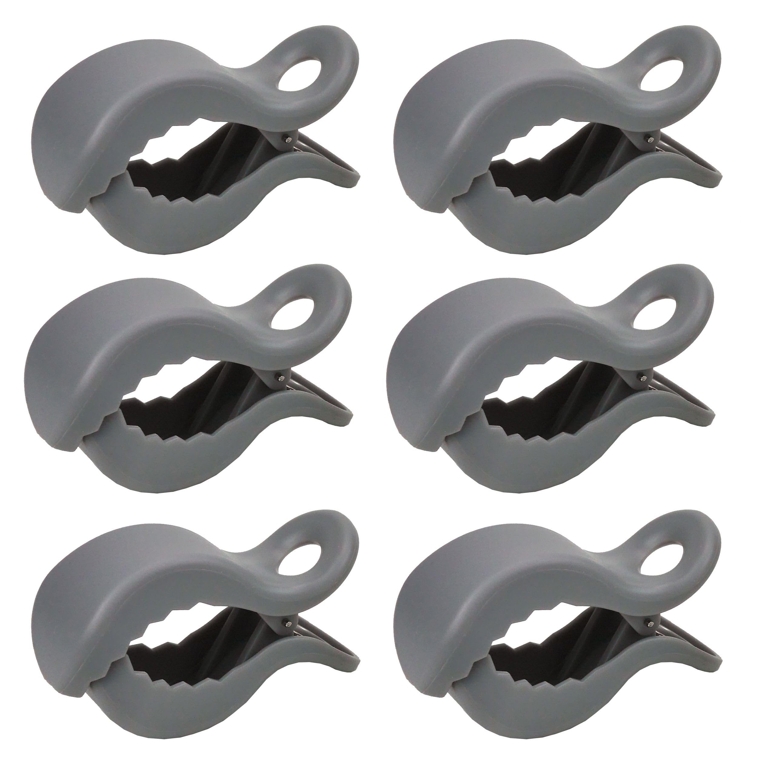 Babies1st Kinderwagen Klammer, Clip zur Befestigung von Spielzeug, Abdeckung, Sonnenschutz am Kinderwagen, Buggy, Babyschale, 6 Clips, Matt Grau