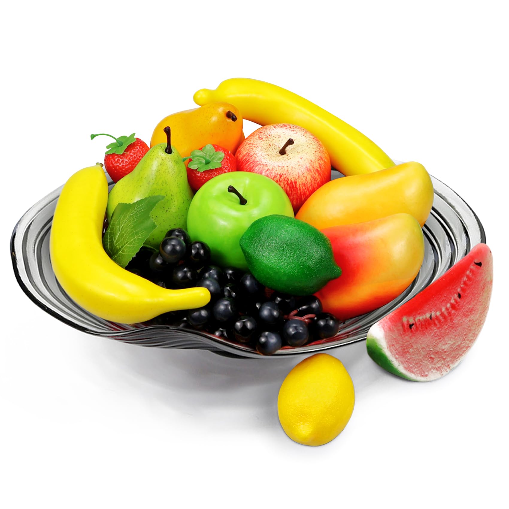 Lorigun Nan Artificial Fruits Pack, Fake Fruits For Home Decor, Simulation Fruit Set, Party Chirstmas Decortion, Fruit Modle For Photoshoot, Fake Strawberry, Mango, Bananas. Total 14 Pieces/Set