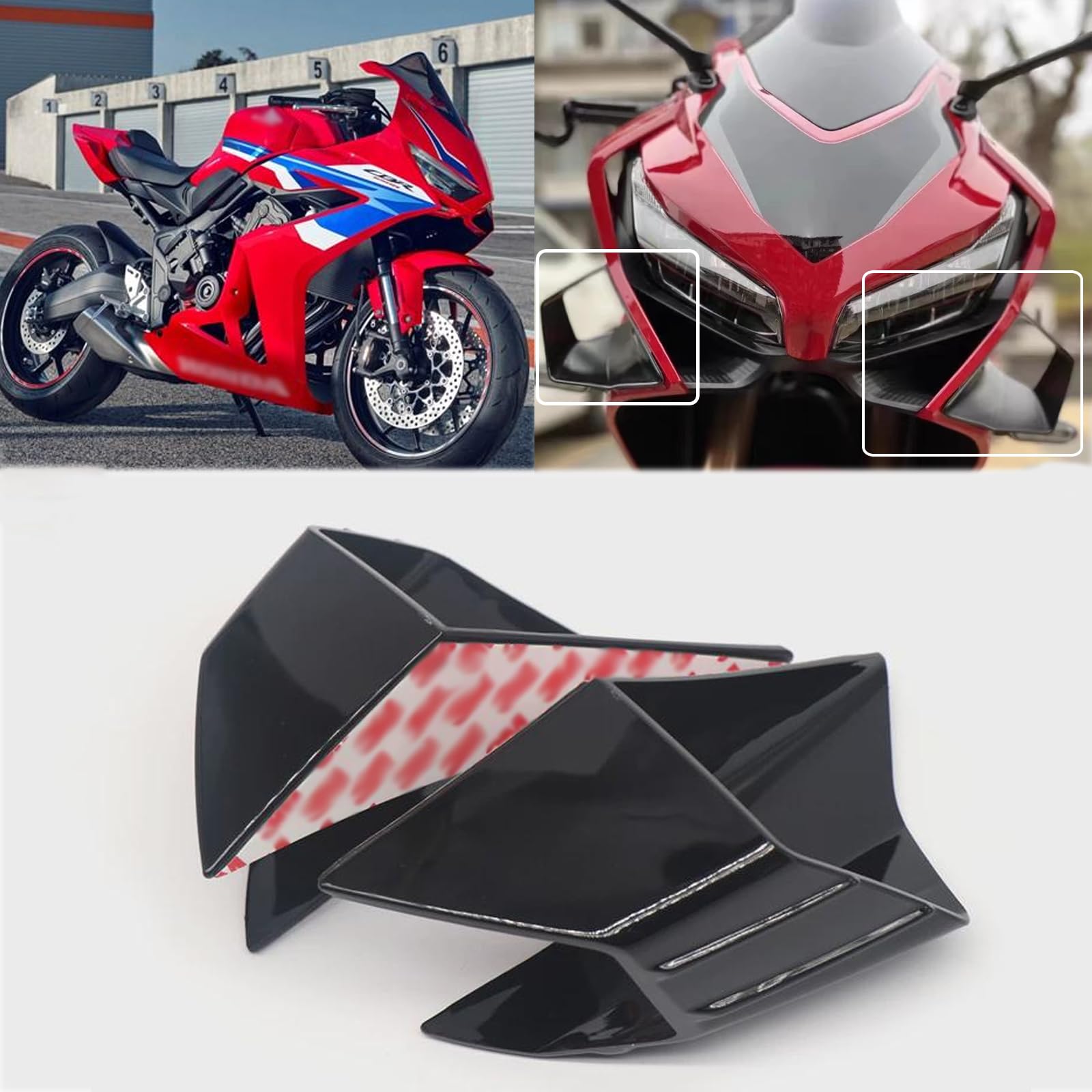 CBR650R 2024年 ウイング ブラック Amazon.com: FOR CB650R CBR650R 2024 spoiler front wing fairing