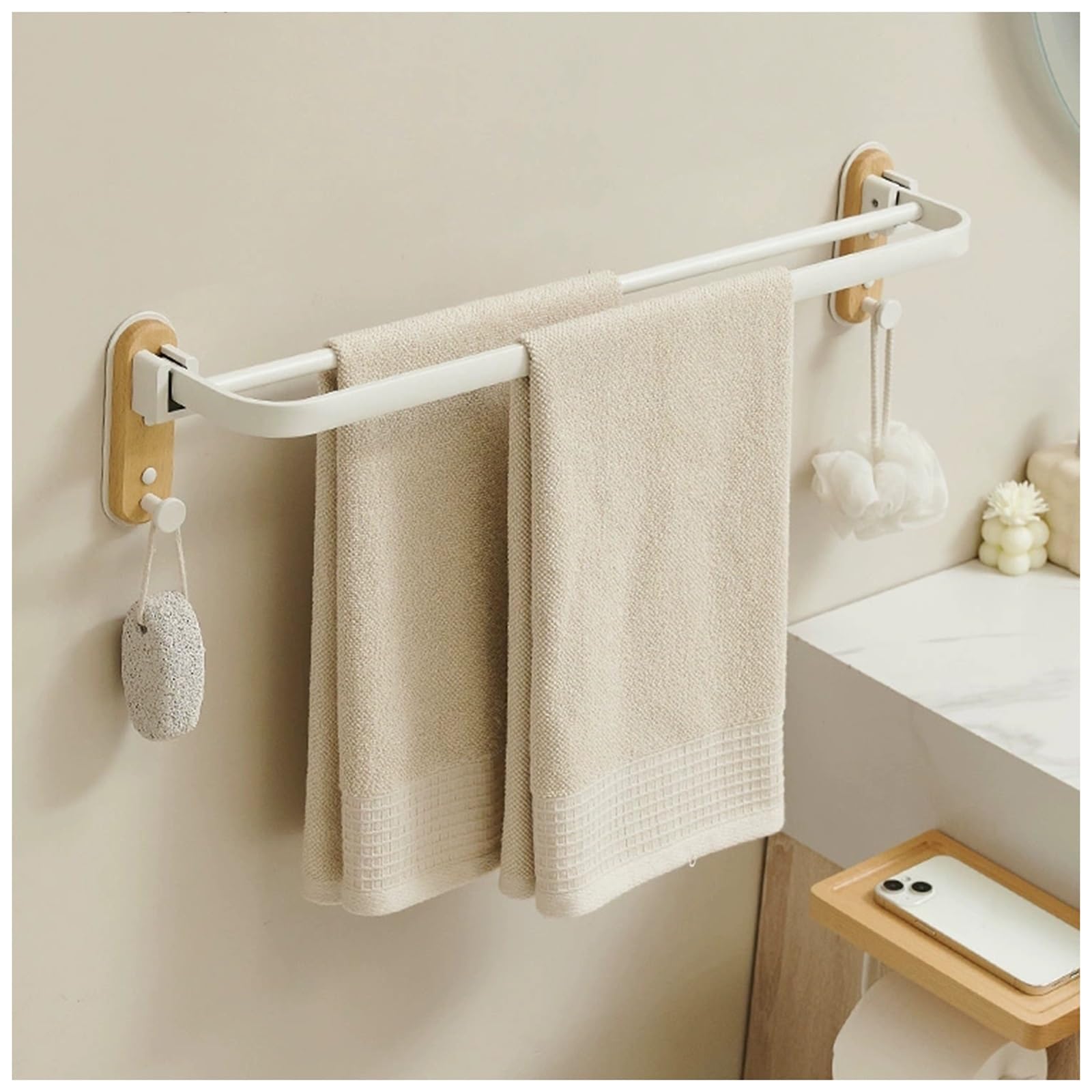 Porte-serviettes pliable anti-humidité en aluminium pour linge de bain suspendu