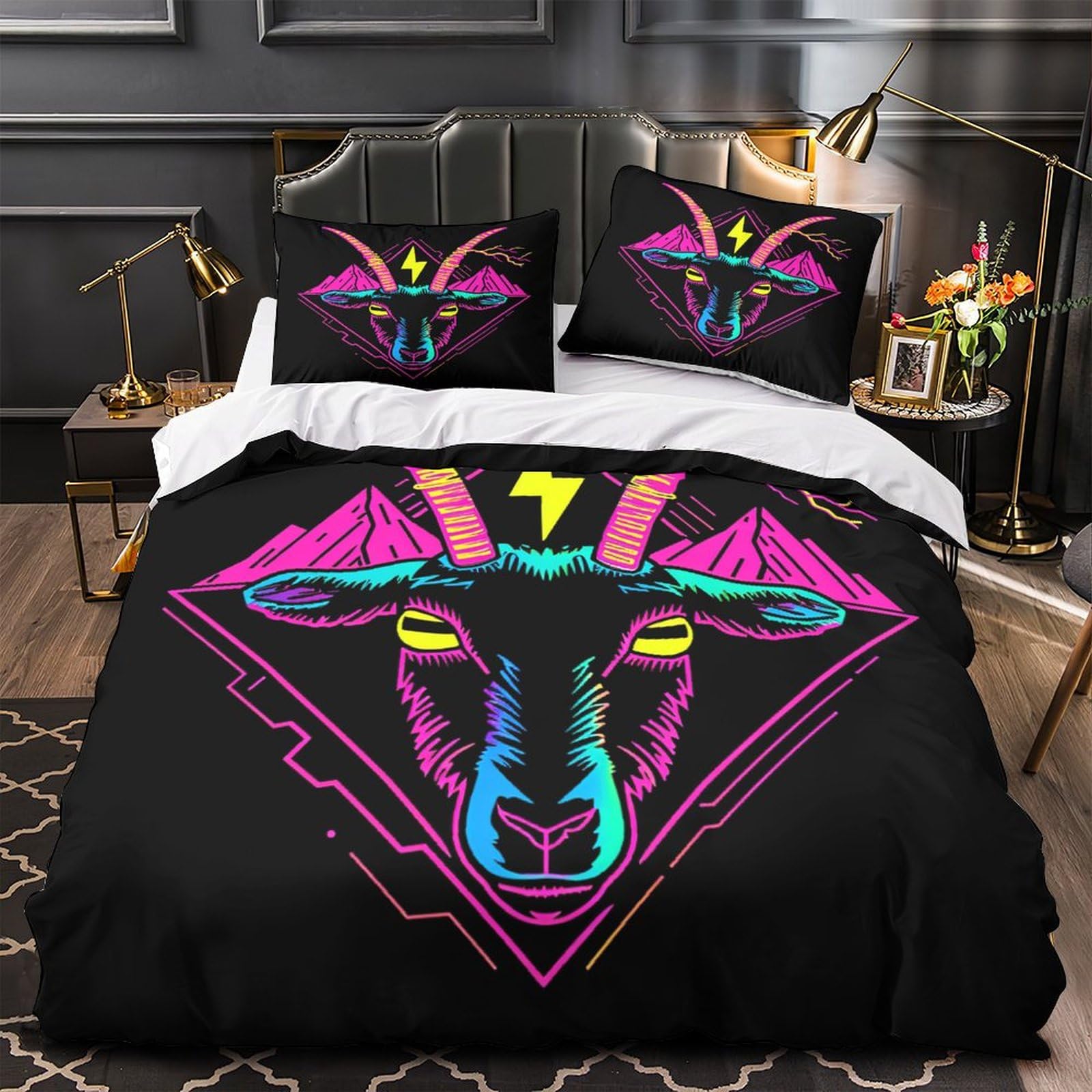 Stampato in 3D Pronipote tibetano Copertina Stampata Microfibra Disegnata Biancheria Da Letto Stile Morbido Con 2 Federe,Double（200x200cm）, Per Adolescenti E Adulti