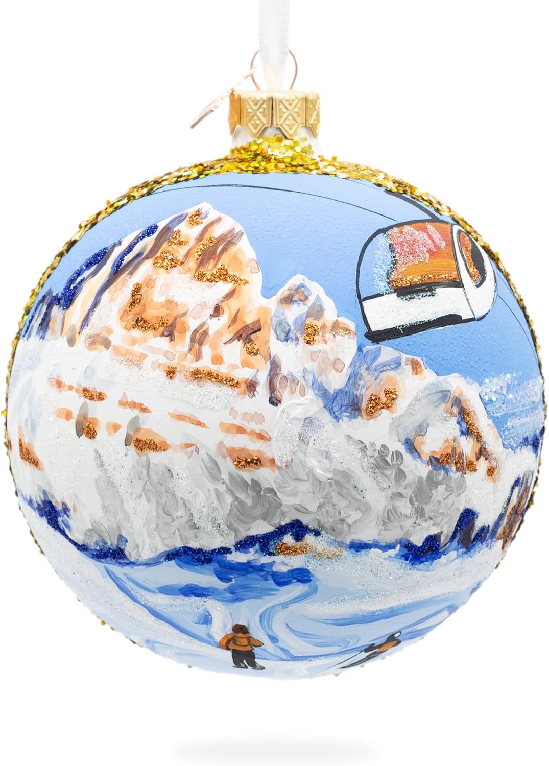 Cortina d'Ampezzo Ski Resort, Italy Glass Ball Christmas Ornament 4 Inches - Image 8